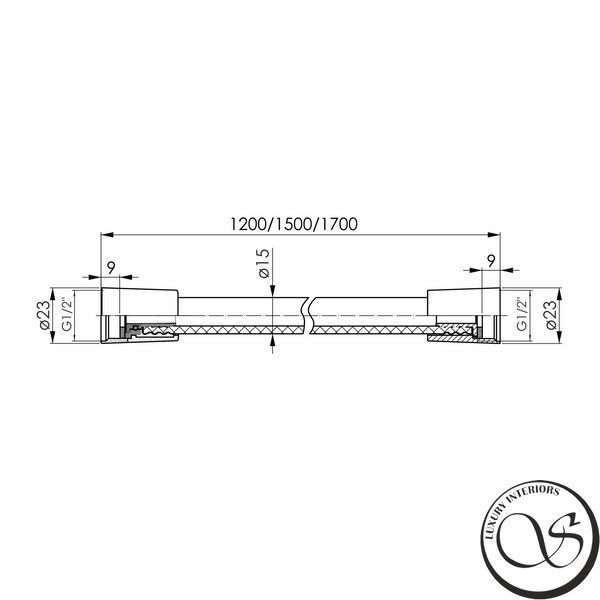 Furtun de dus IMPRESE LSR f03600101AC PVC 1200 mm anti-twist f03600101AC foto