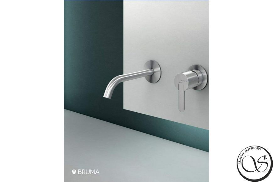 Смеситель для умывальника BRUMA X-Alpha 1860104IS на 2 отверстия, настенный, сталь 1860104IS фото