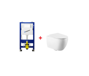 DUOFIX Basic инсталляция для унитаза, 112 см, без клавиши, с перекладиной+ унитаз подвесной TOLEDO 458.103.00.1+1347.00100 фото