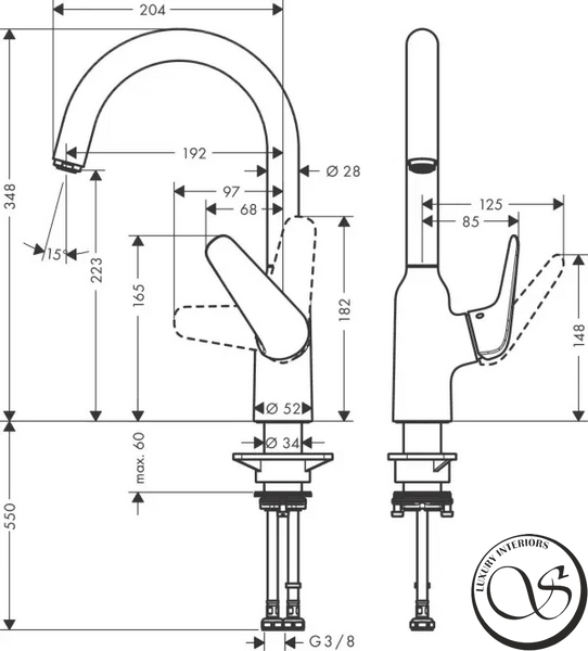 Baterie de bucatarie HANSGROHE M421-H220 71802000 foto