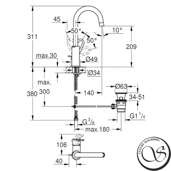 Смеситель для умывальника GROHE BAULOOP 23763000 23763000 фото