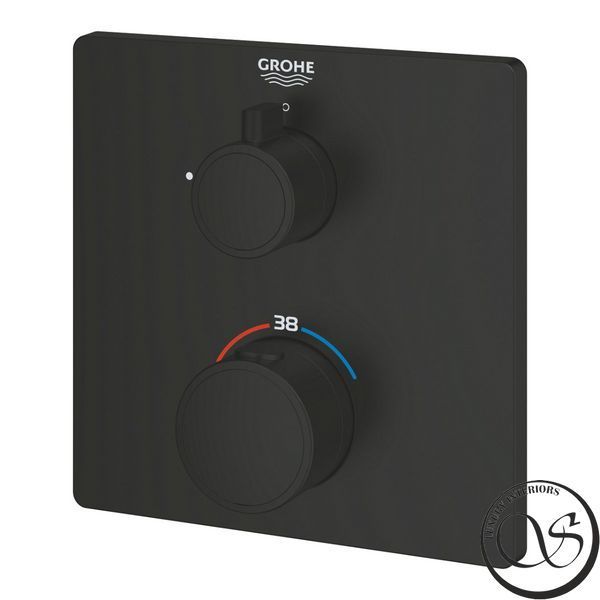 Baterie termostatica de dus incorporata 2 moduri Grohe GRT Square Dus Phantom Black 1022152430 1022152430 foto