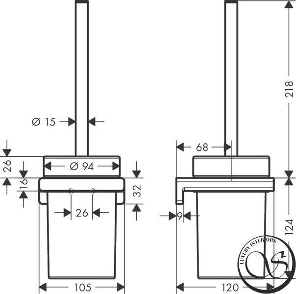Perie de toaletă Hansgrohe AddStoris (41752700) 41752700 foto