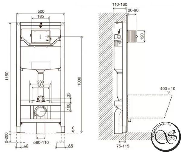 WC suspendat TOLEDO cu kit de instalare pentru WC IMPRESE 3in1 1347.001000+i8109 foto