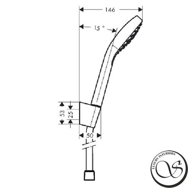Set de duș Hansgrohe Croma Select E 1jet Porter, 1,25 m, Crom/Alb (26424400) 26424400 foto