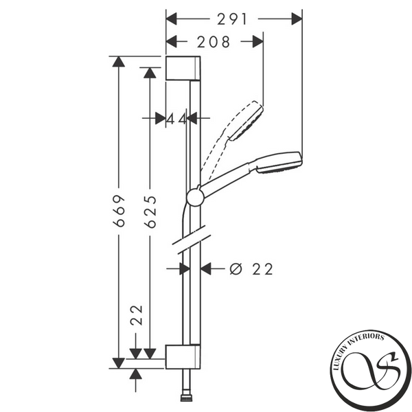 Душевой набор Hansgrohe 26652400 Crometta 100 1jet с душевой штангой белый/хром 26652400 фото