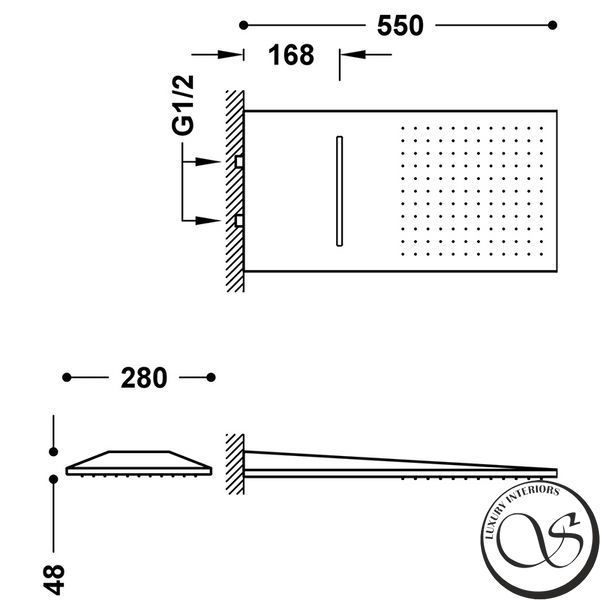 Duș deasupra capului TRES 29990301 280x550 mm crom lucios 29990301 foto