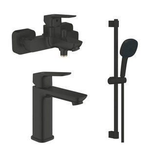 Набор смесителей для ванны GROHE Cubeo, черный матовый (1018132430+1017552430+ 267482433) UA125246M243 фото