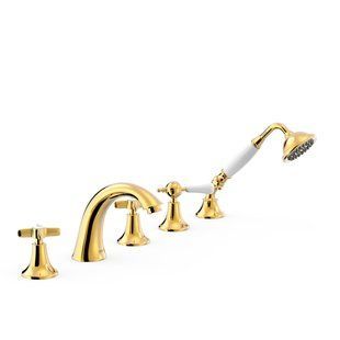 TRES-CLASIC смеситель на борт ванны на 5 отверстий Золото 24K 24214602OR фото