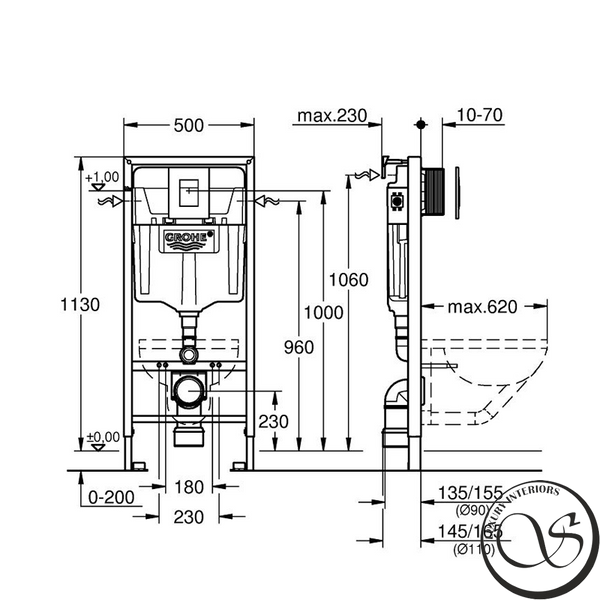 Инсталляционная система Grohe 38772001 RAPID SL 3в1 для подвесного унитаза 38772001 фото