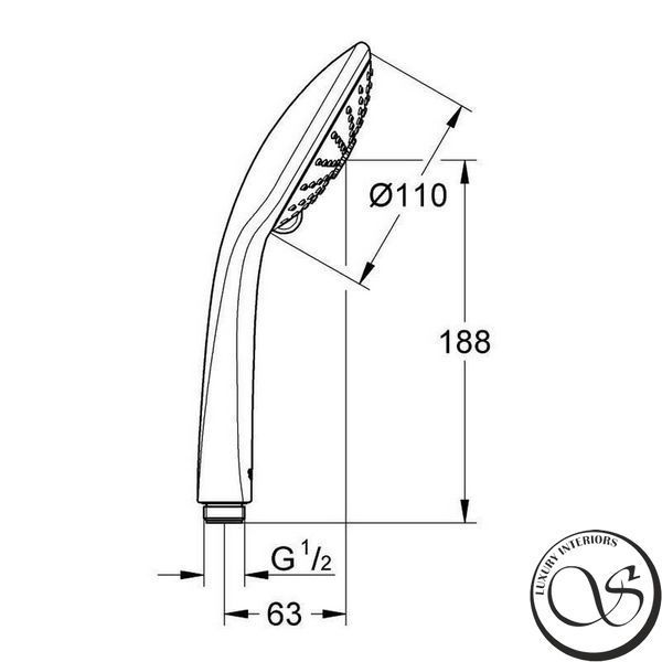Duș de m&acirc;nă GROHE Euphoria cu limitare a debitului de apă 27239000 foto