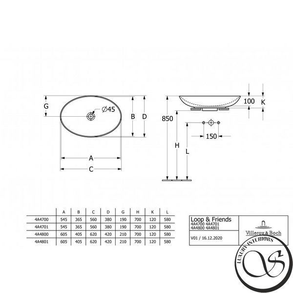 Lavoar de blat Villeroy & Boch 4A470001 Loop & Friends 560x380mm Alpin 4A470001 foto
