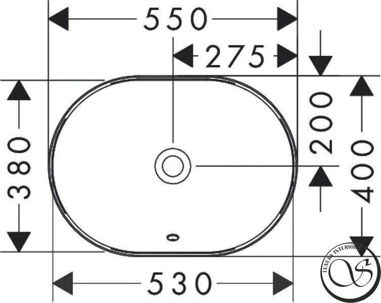Умывальник 550/400 Hansgrohe Xuniva U SmartClean 61062450 на столешницу с переливом 61062450 фото