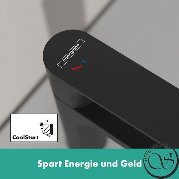 Baterie lavoar Hansgrohe Rebris S 80 Coolstart EcoSmart+ cu telecomandă rabatabilă, negru mat (72586670) 72586670 foto