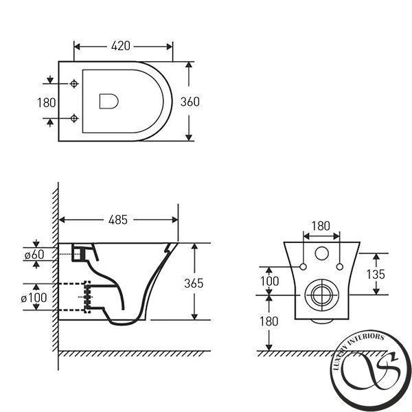 Унитаз подвесной VOLLE CADIZ Rimless 1339.001000 1339.001 фото