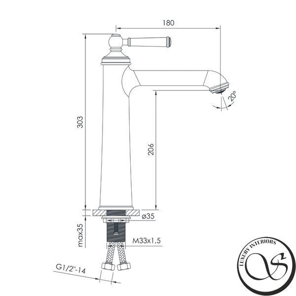 Baterie lavoar &icirc;nalt Imprese Hydrant Zmk031806011 cu finisaj satinat/nichel ZMK031806011 foto