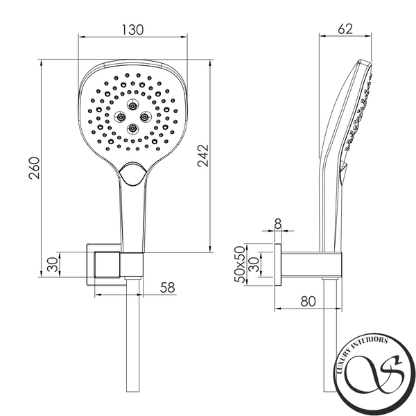 Душевой гарнитур IMPRESE BILOVEC f03800901AP (лейка, держатель, шланг PVC), хром f03800901AP фото