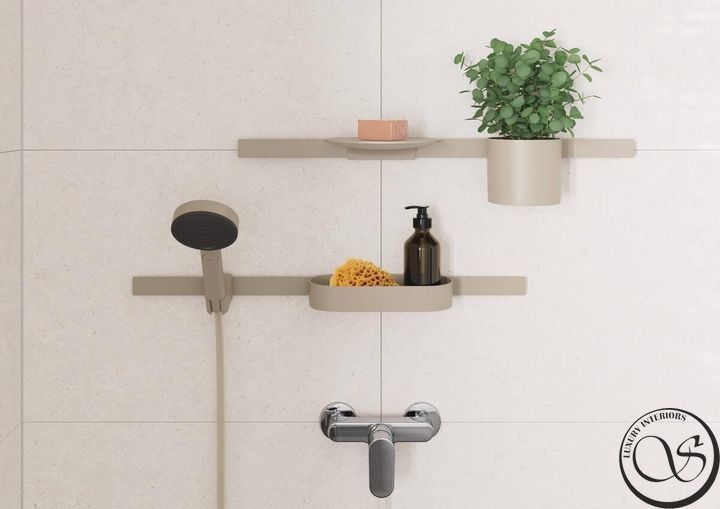 Raft Hansgrohe WallStoris Planet Edition 20,0 x 16,9 x 3,9 cm, Gri nisipos (28917210) 28917210 foto