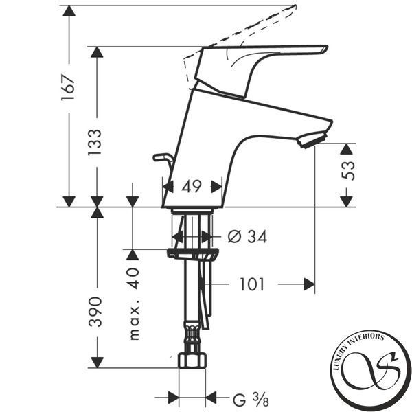 Baterie lavoar HANSGROHE FOCUS 70 31730000 foto