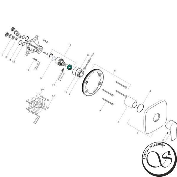 Baterie dus Hansgrohe Talis E 71765140 71765140 foto