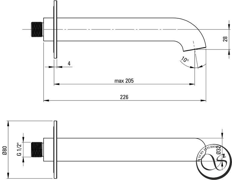 Излив для ванны DEANTE SILIA NQS_D81K titanium NQS_D81K фото