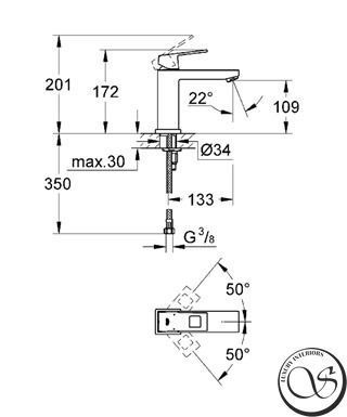 Baterie lavoar GROHE EUROCUBE 23446000 monocomandă 23446000 foto