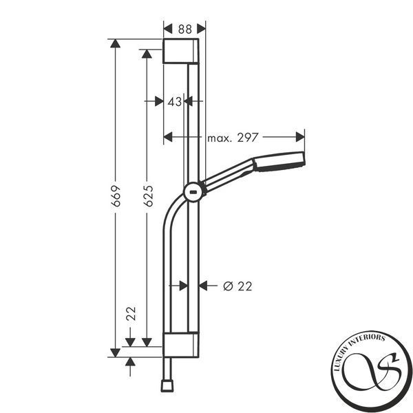 Душевой набор Hansgrohe Pulsify Select со штангой 65 см (24160700) 759498604781 фото