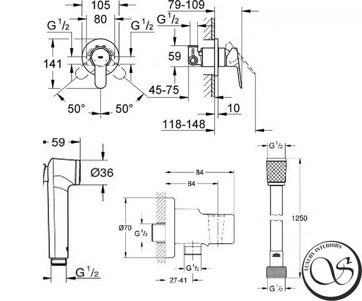 Набор гигиенического душа GROHE TEMPESTA F UA11104000 со смесителем хром UA11104000 фото