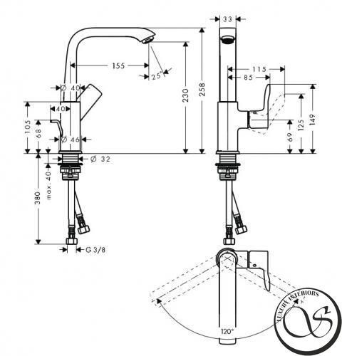 Baterie de lavoar Hansgrohe Metris 230 cu garnitură pop-up, crom (31087000) 31087000 foto