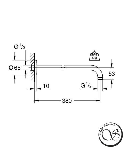 Braț de duș Grohe Rainshower 380 mm (28361000) 28361000 foto