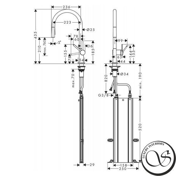 Baterie de bucatarie HANSGROHE TALIS M54 72801000 foto