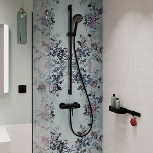 Душевой набор Hansgrohe Activera S 1jet EcoSmart 28042000 со стойкой 90 см черный матовый 28042670 фото