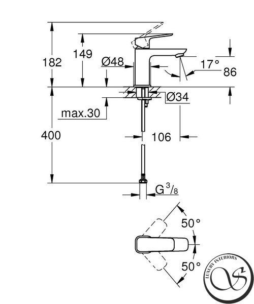 Grohe Cubeo baterie monocomandă pentru chiuvetă, mărime S, negru mat (1016992430) 1016992430 foto