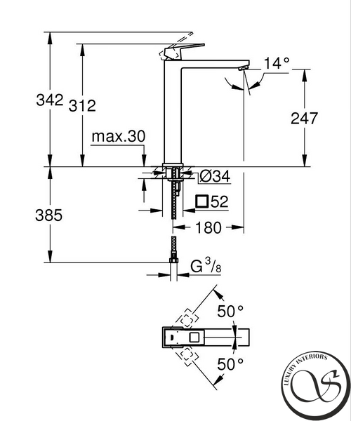 Смеситель для умывальника GROHE Eurocube 23406000  однорычажный хром 23406000 фото