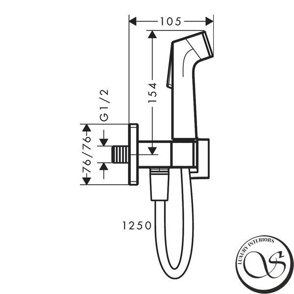 Duș igienic Hansgrohe Bidette 1jet E pentru apă rece (29231000) 29231000 foto