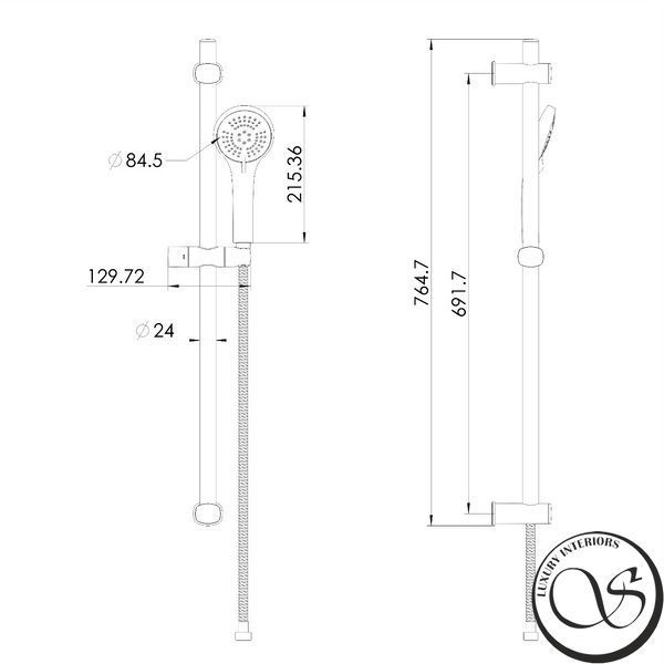 Set de duș IMPRESE MODUS f03808210SR (cap de duș cu 3 moduri, bară de 750 mm, săpunieră, furtun PVC de 1500 mm) negru mat f03808210SR foto