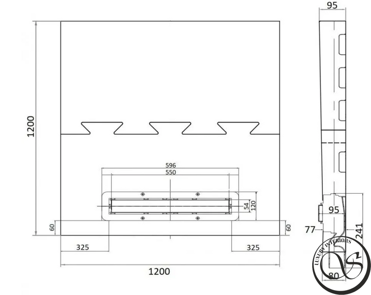 Cadă de duș Pestan 40007822 sub gresie Confluo Board UNI 1200 cu tavă &icirc;ncorporată Frameless Line 550 40007822 foto