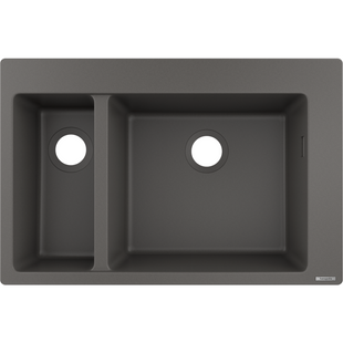Chiuveta de bucatarie Hansgrohe S510-F635 770x510 cu doua cuve, 180/450 cm, Stonegrey (43315290) 43315290 foto