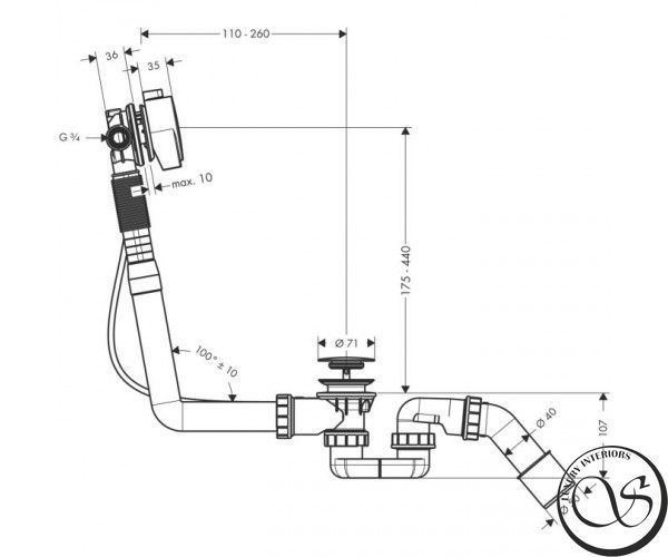 HANSGROHE EXAFILLS scurgere/preaplică 58113000 foto