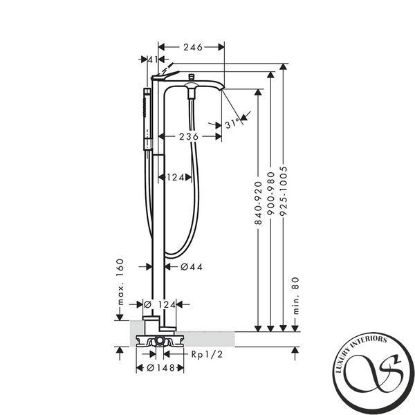 Cмеситель для ванны Hansgrohe Vivenis (75445000) 75445000 фото