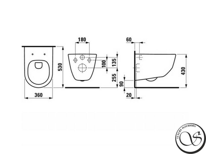 WC suspendat Laufen PRO H8669530000001 alb 530x360x340 mm H8669530000001 foto
