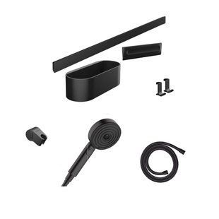 Set de accesorii Hansgrohe WallStoris Activation EcoSmart 7-&icirc;n-1, negru mat (24291670) 24291670 foto