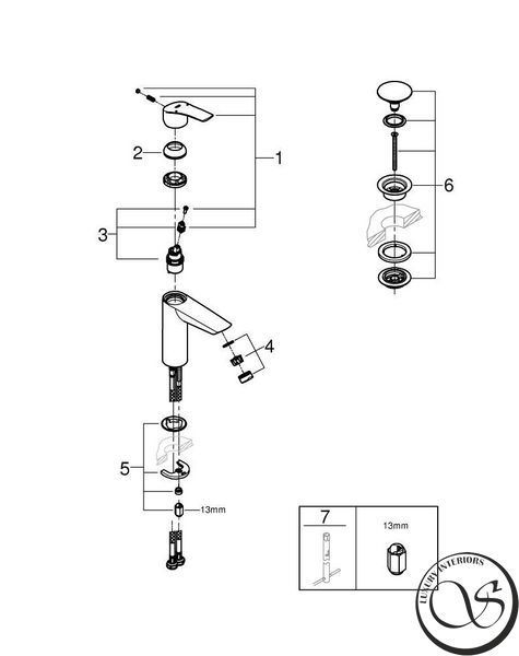 Смеситель для умывальника Grohe Eurosmart 23923003 M-size хром 23923003 фото