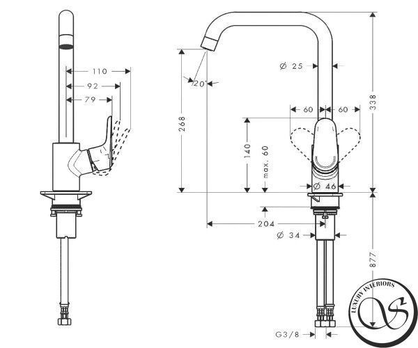 Смеситель для кухни HANSGROHE ECOS L 14816000 14816000 фото