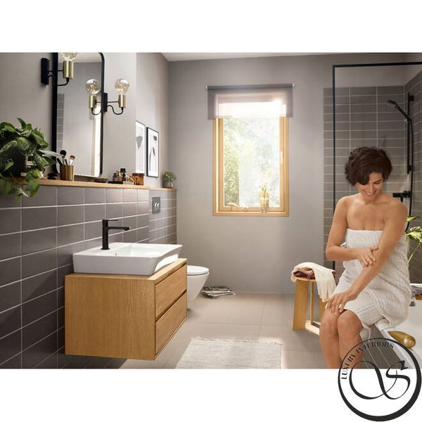 Baterie lavoar Hansgrohe Rebris E 72557670 negru mat 72557670 foto