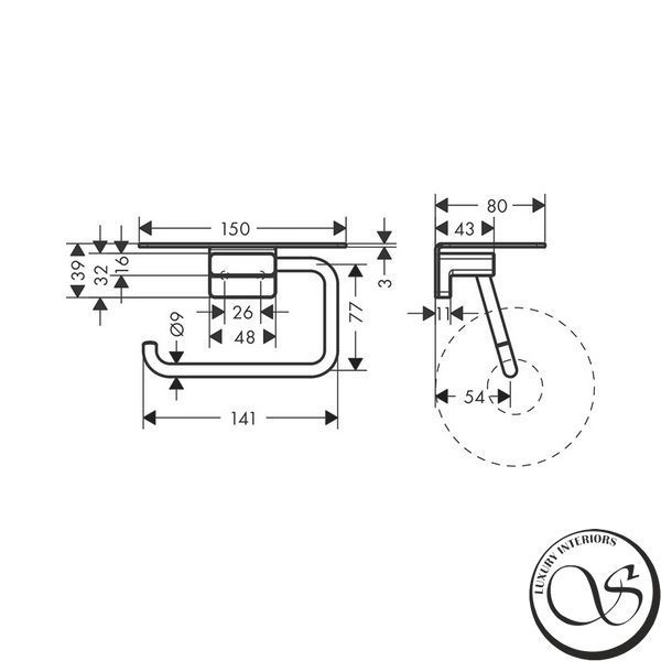 Бумагодержатель Hansgrohe AddStoris, (41772340) 41772340 фото