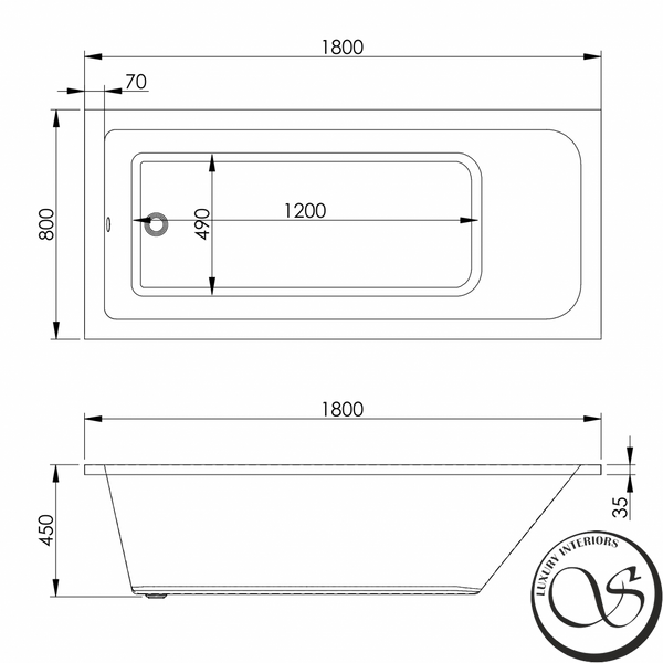 Cada din acril IMPRESE Karlov b0700761880 fara picioare 180*80*45 cm dreptunghiulara b0700761880 foto