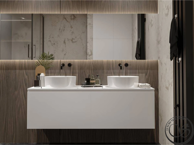 Lavoar MIRAGGIO LOLA alb, 450x450x15 cm, blat LOLA White foto