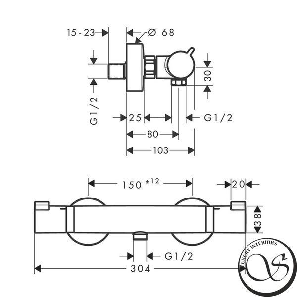 Baterie duș termostatică Hansgrohe Ecostat, bronz periat (13116140) 13116140 foto