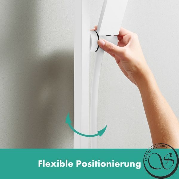 Bară de duș Hansgrohe Unica E Puro 65 cm cu furtun de 160 cm, alb mat (24404700) 24404700 foto